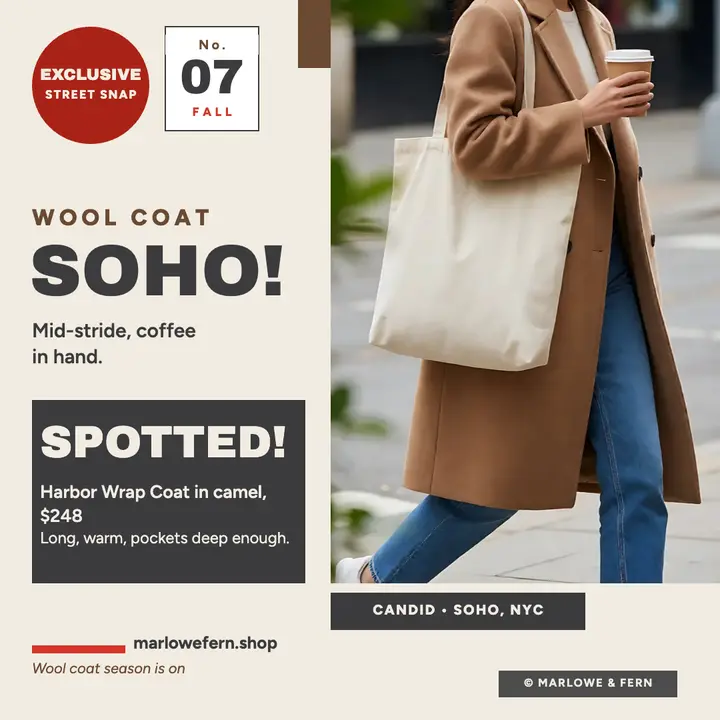 Spotted Harbor Wrap Coat street post template