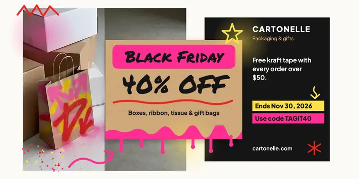 Cartonelle Black Friday 40% off spray paint post template