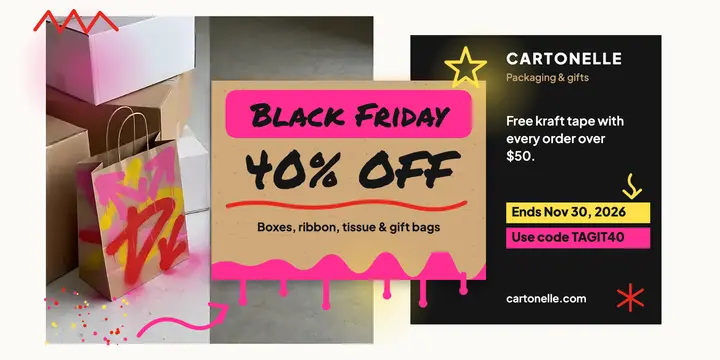 Cartonelle Black Friday 40% off spray paint post template