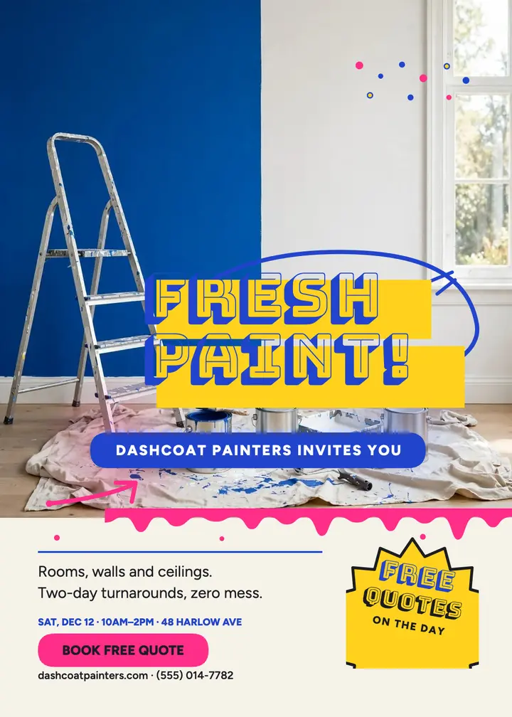 Dashcoat Painters fresh paint invite template