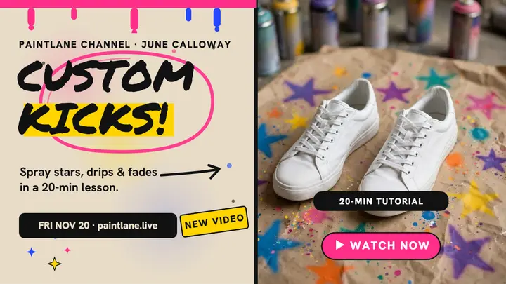 Paintlane custom kicks spray tutorial thumbnail template