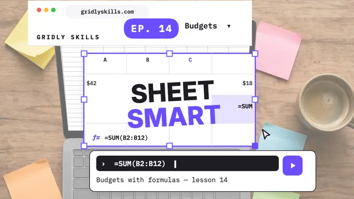 Gridly Skills spreadsheet basics thumbnail template