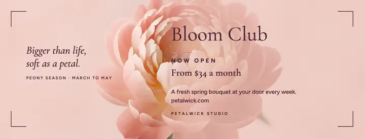 Petalwick Bloom Club spring bouquet cover template