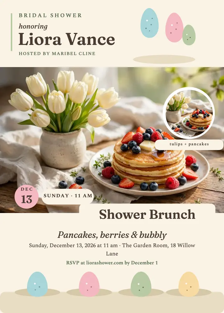 Liora spring shower brunch invite template