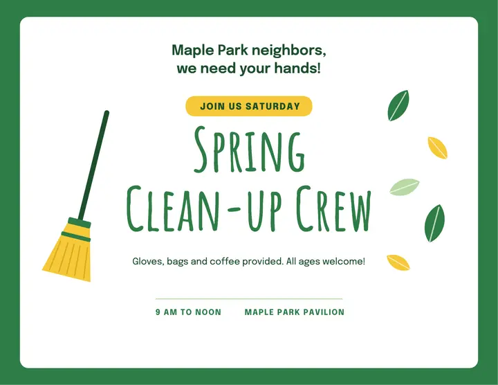 Spring clean-up crew flyer template