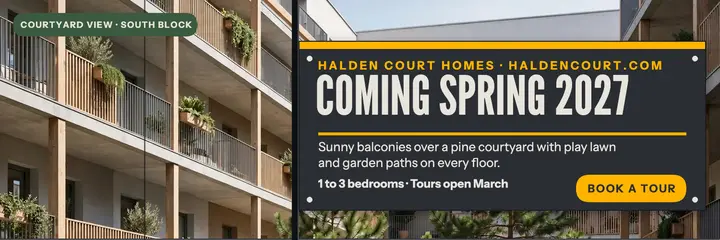 Halden Court coming spring hoarding header template