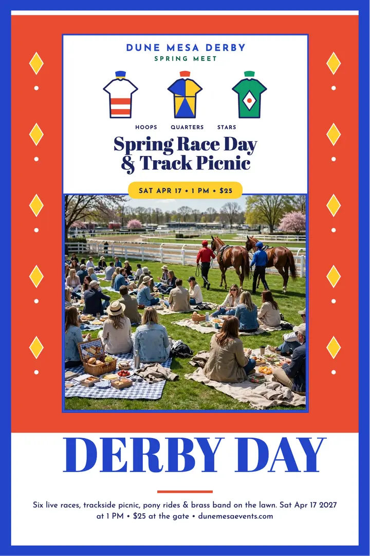 Dune Mesa Derby spring race poster template