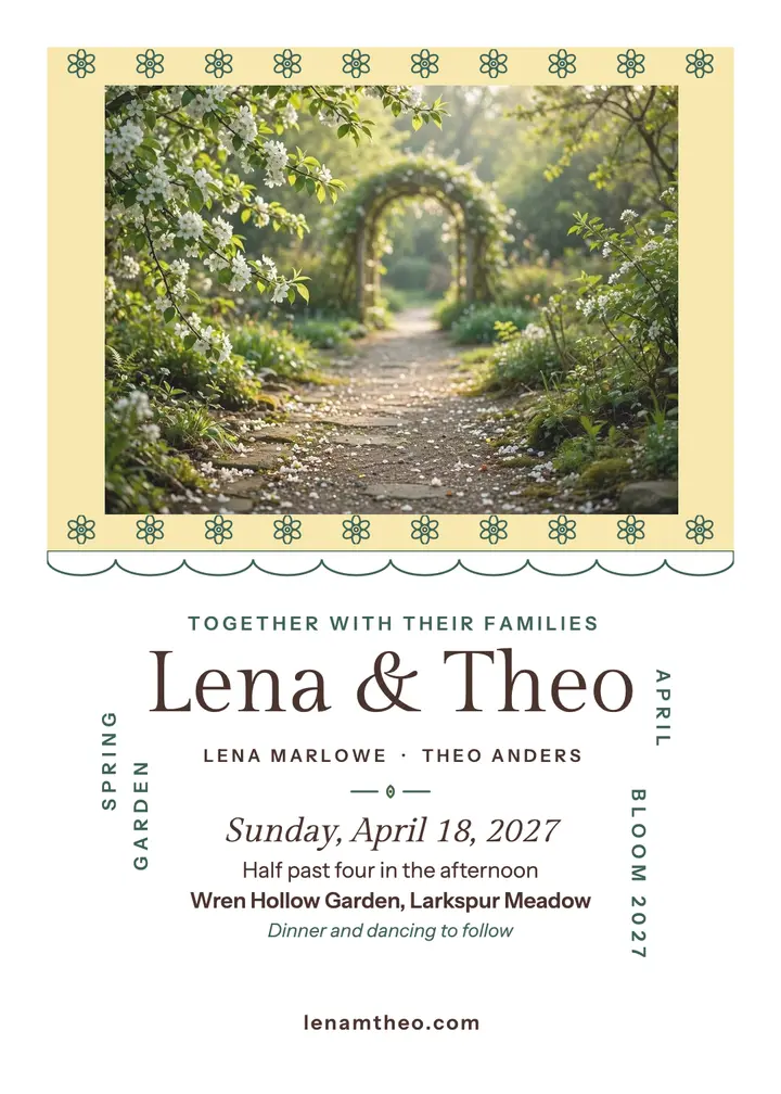 Lena and Theo garden eyelet invitation template