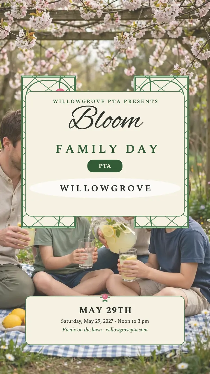 Willowgrove Spring Family Day story template