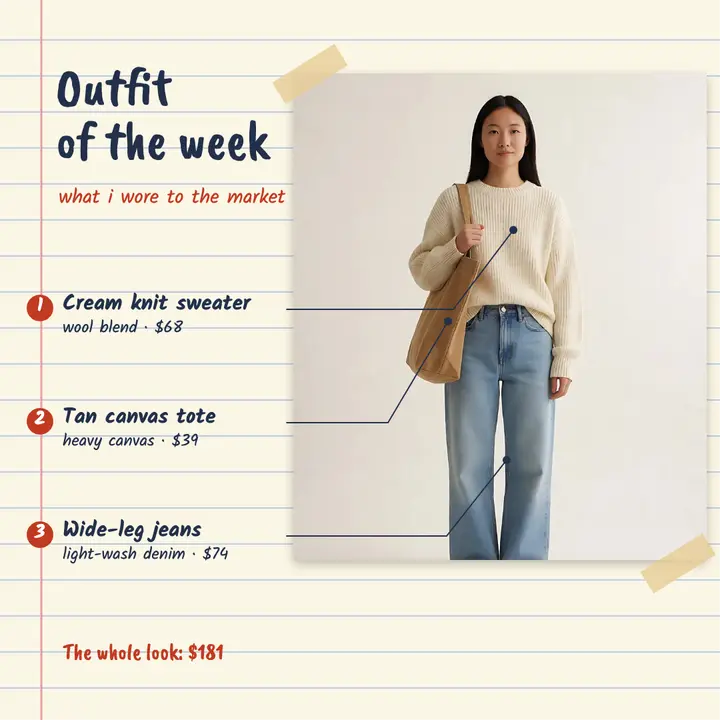 Outfit of the week callout post template