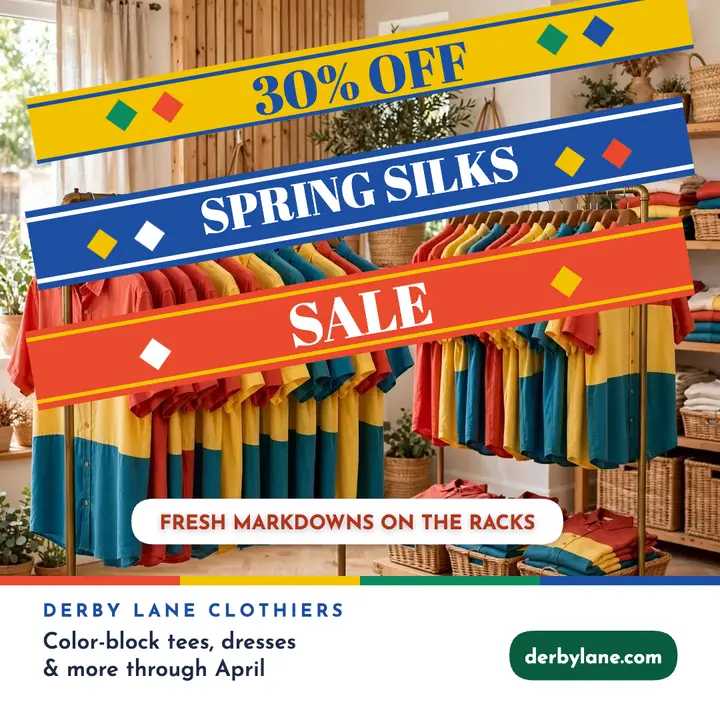 Derby Lane Spring Silks Sale post template