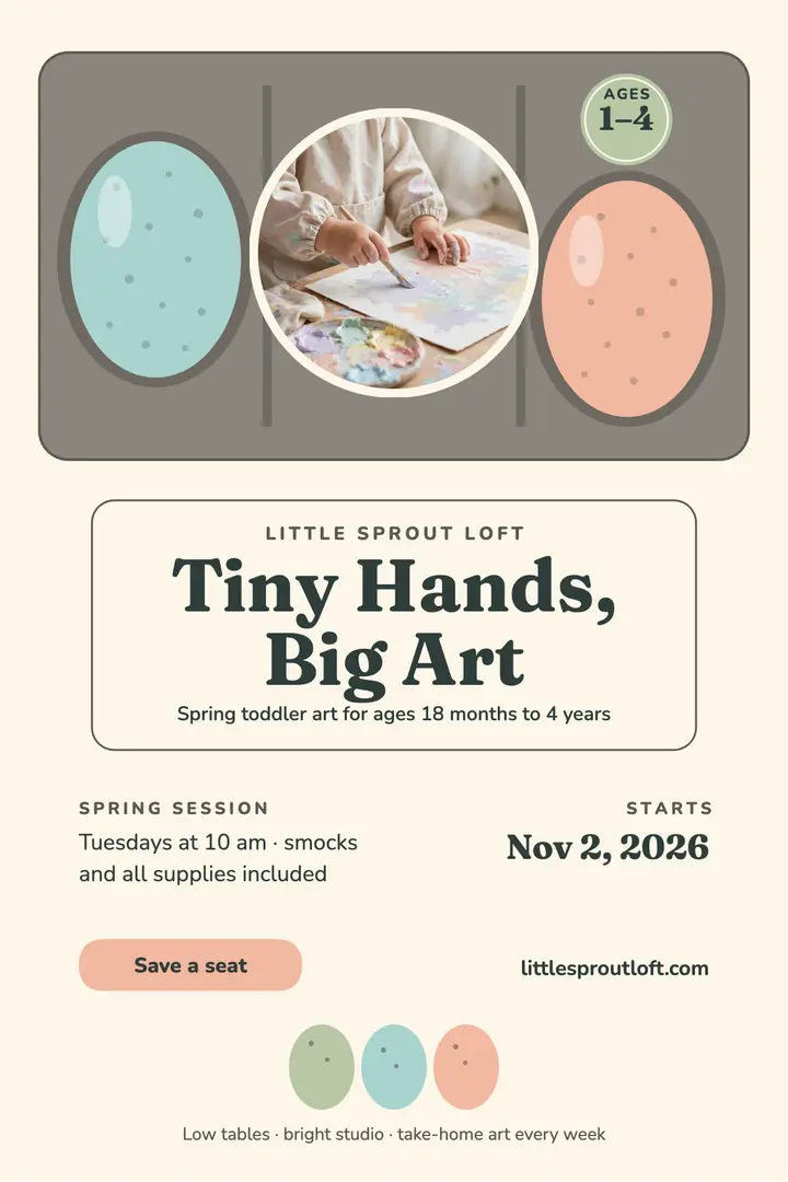 Little Sprout Loft spring toddler art poster template