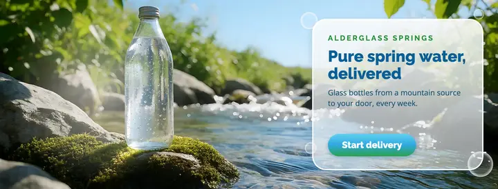 Alderglass spring water cover template