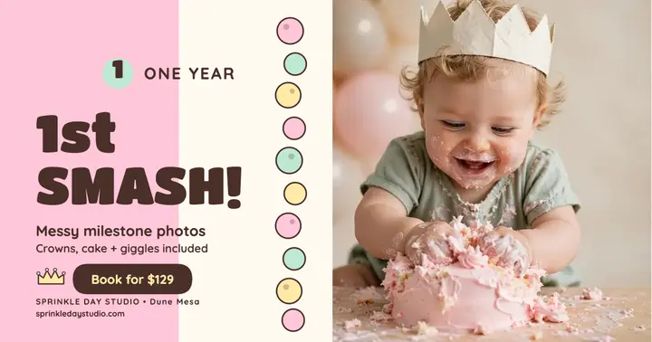 Sprinkle Day cake smash post template