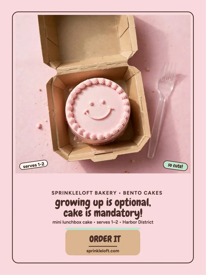 Sprinkleloft bento birthday portrait template