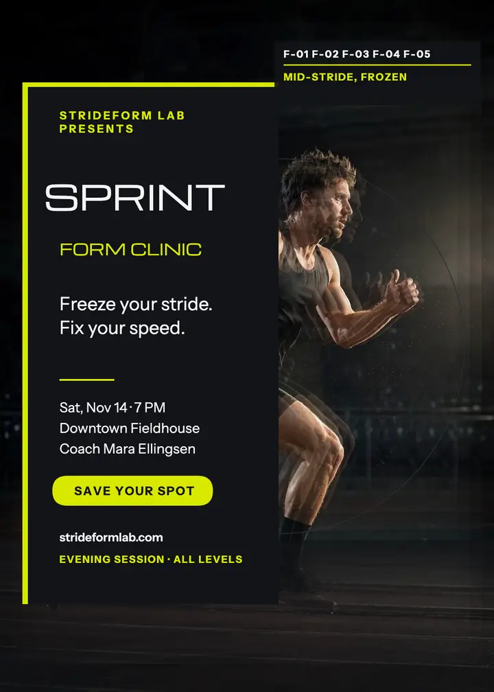 Strideform sprint clinic night invitation template
