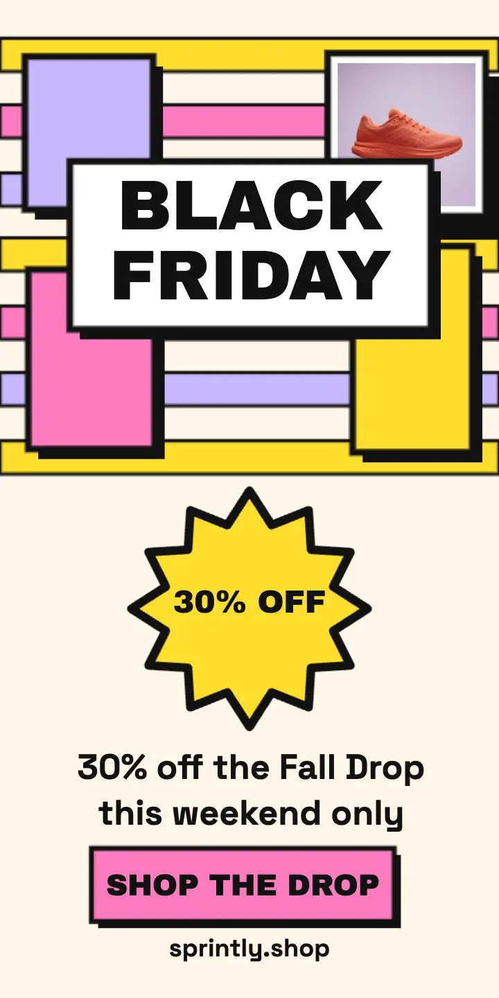 Sprintly Fall Drop Black Friday ad: black friday sneaker ad template