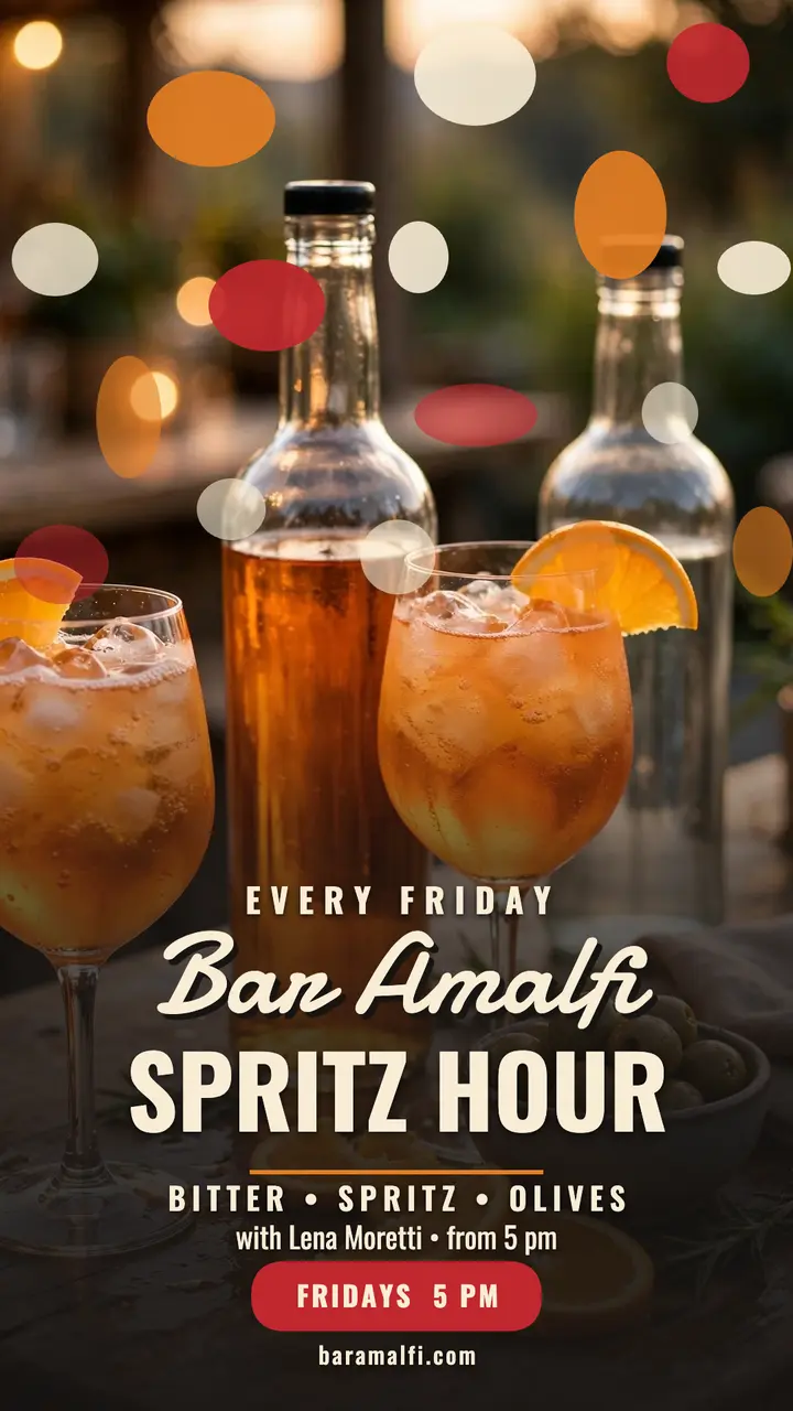 Bar Amalfi spritz hour story template