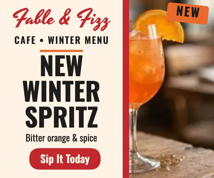 Fable and Fizz winter spritz ad template