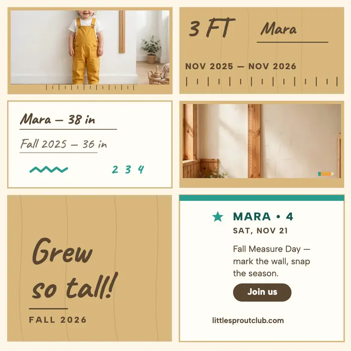 Little Sprout fall measure height chart post template