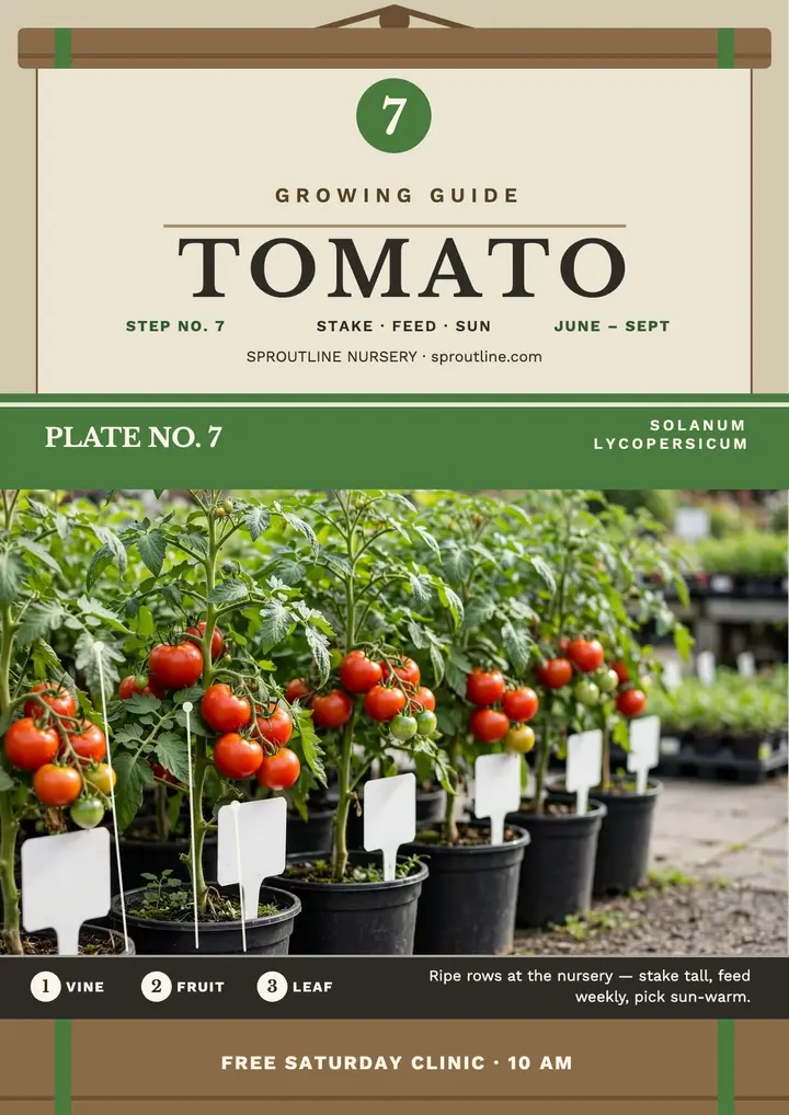 Sproutline tomato wall chart flyer template