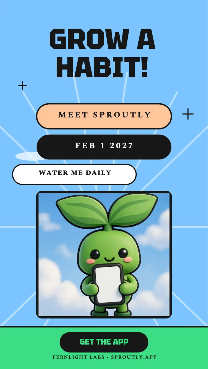 Sproutly habit tracker app launch story template