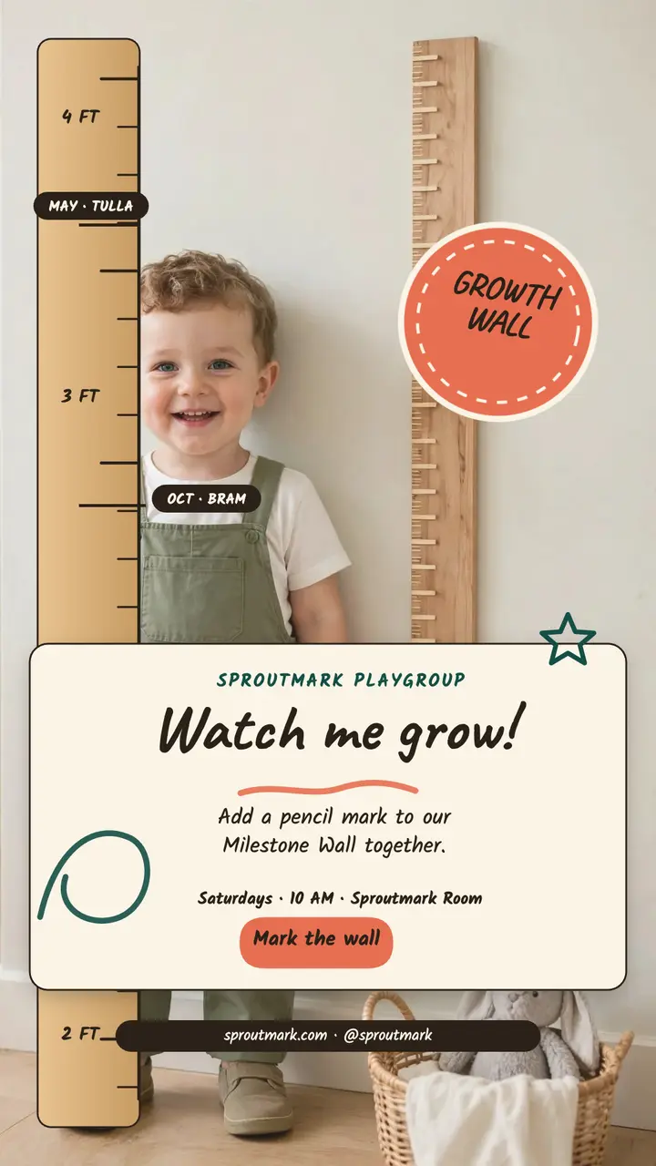 Sproutmark Milestone Wall growth story template