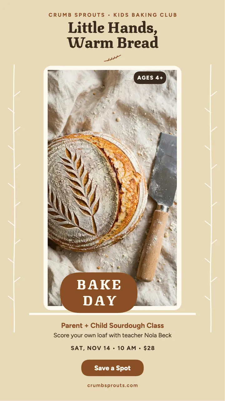 Crumb Sprouts sourdough class story template