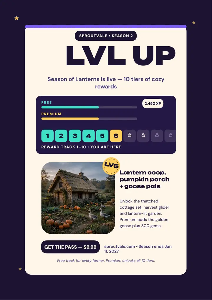 Sproutvale Season of Lanterns pass flyer template