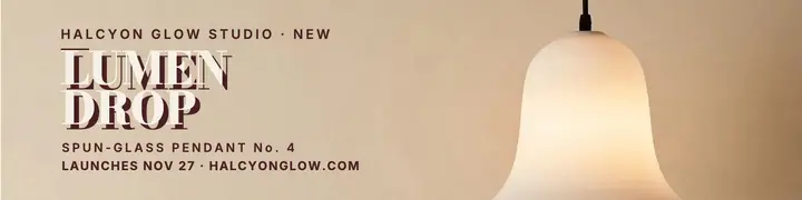 Halcyon Glow spun pendant launch banner template