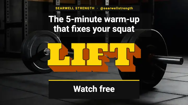 Squat warm-up LIFT extruded block thumbnail template