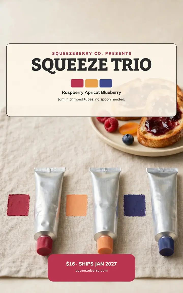 Squeezeberry squeeze trio jam launch cover template
