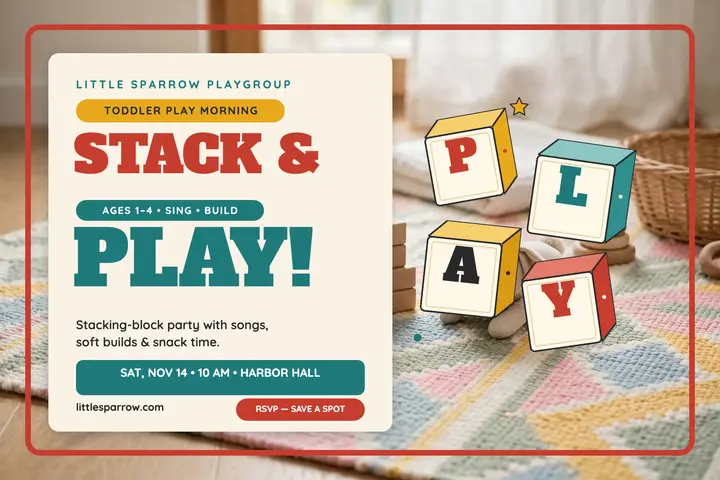 Little Sparrow stacking block play morning template