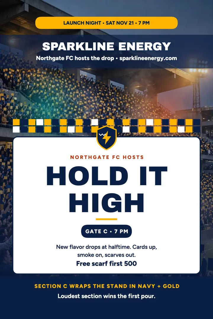 Sparkline Energy stadium tifo launch poster template