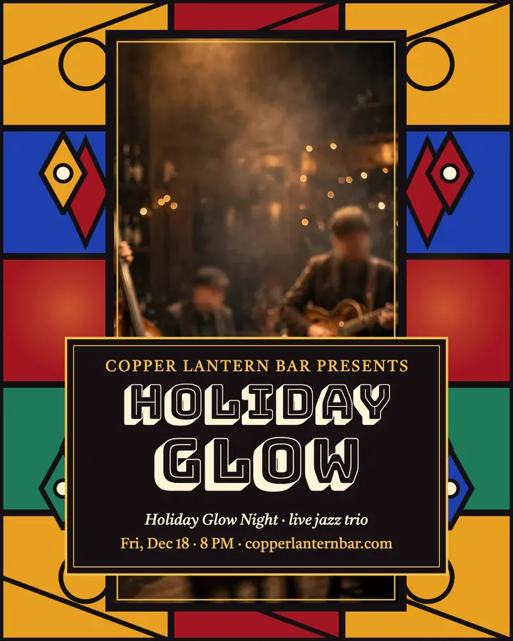 Copper Lantern holiday glow gig night template