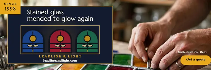 Leadline and Light stained glass header template