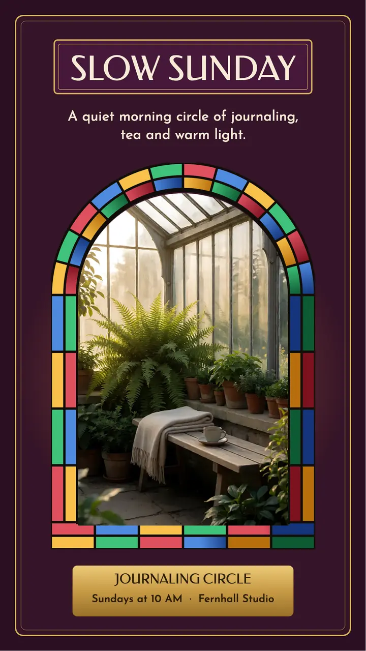 Slow Sunday journaling circle story template