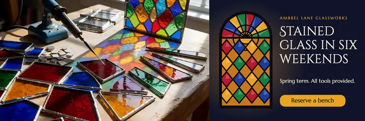 Stained glass class header, jewel window template