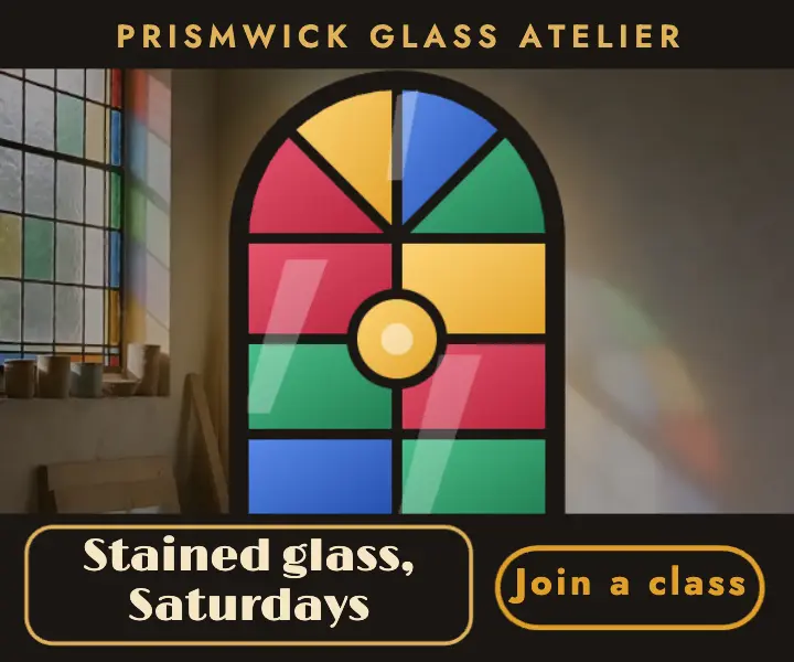 Stained glass workshop Saturday classes ad template