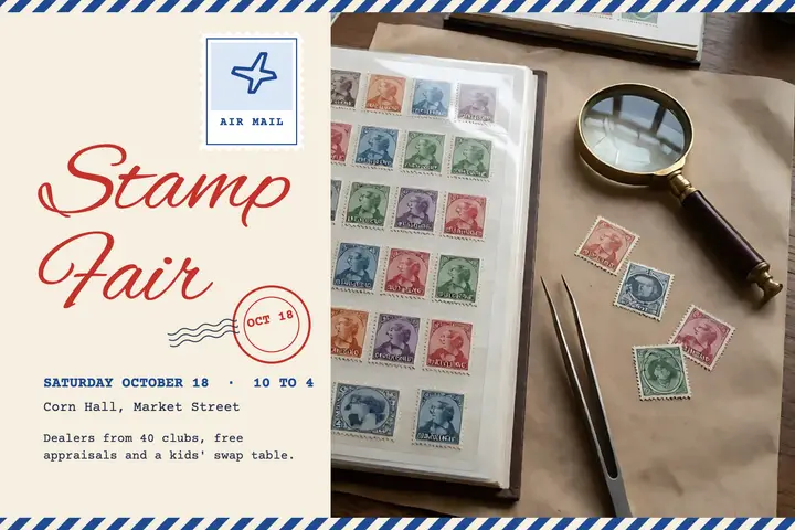 Stamp collectors fair postcard template
