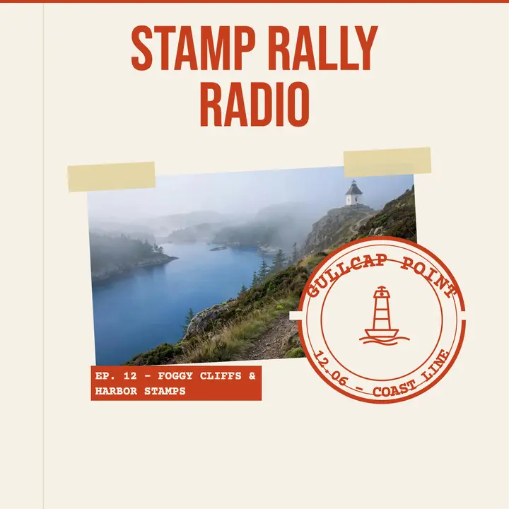 Stamp Rally Radio coastal podcast cover template