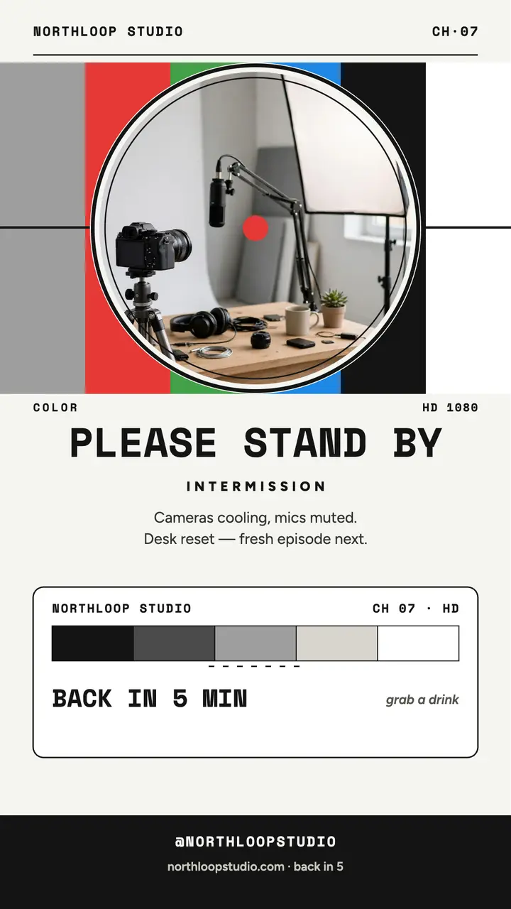 Northloop intermission test card story template