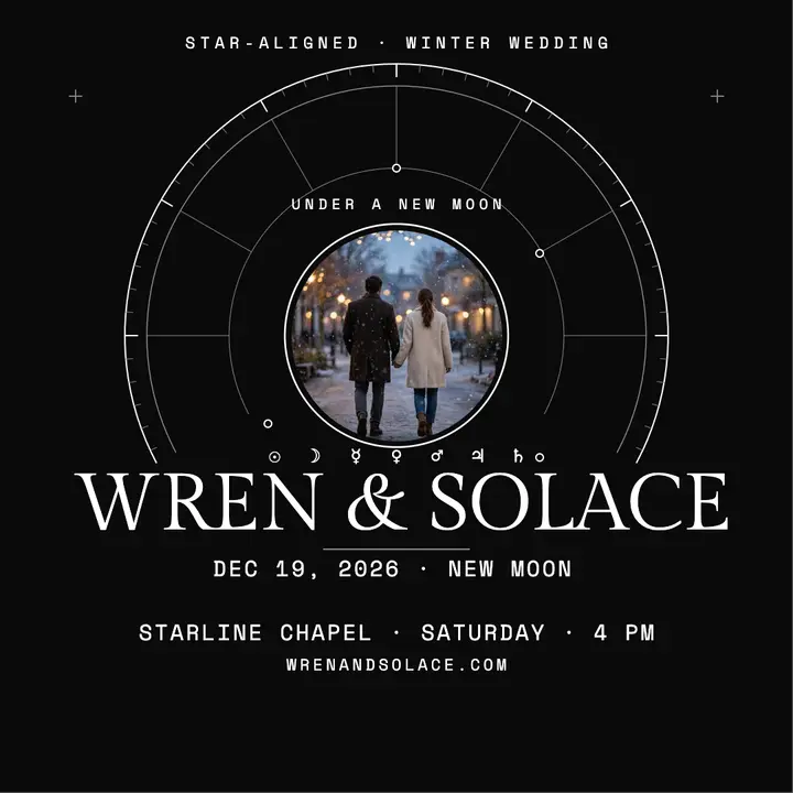 Wren and Solace star-aligned wedding post template