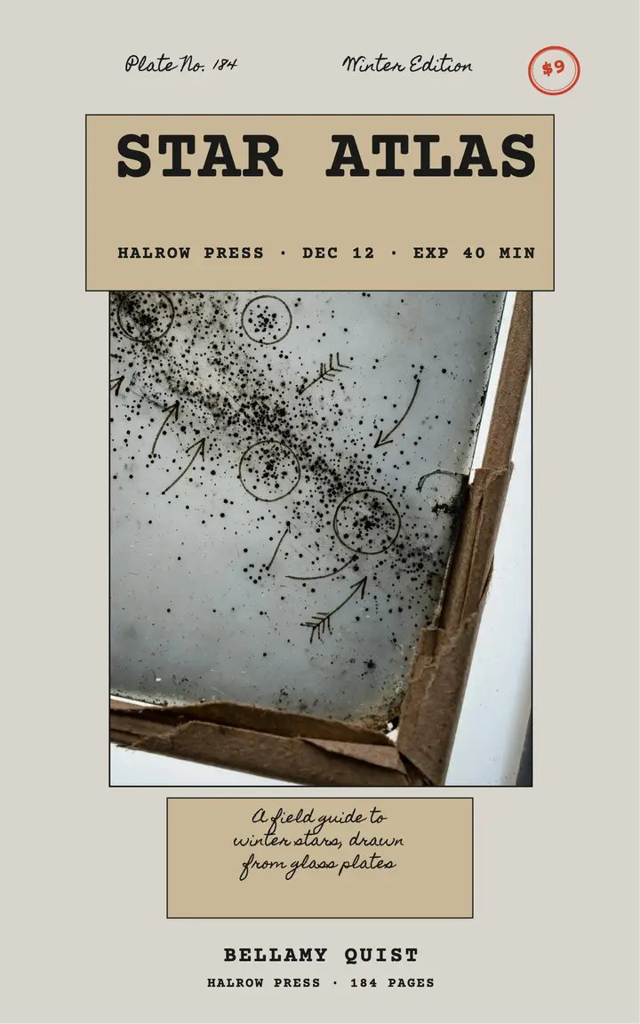 Star atlas glass plate field guide cover template