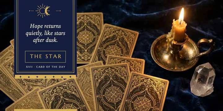 The Star card of the day, mystic tarot template
