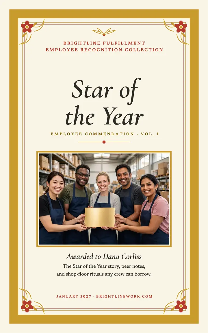 Star employee commendation cover: employee recognition ebook cover template