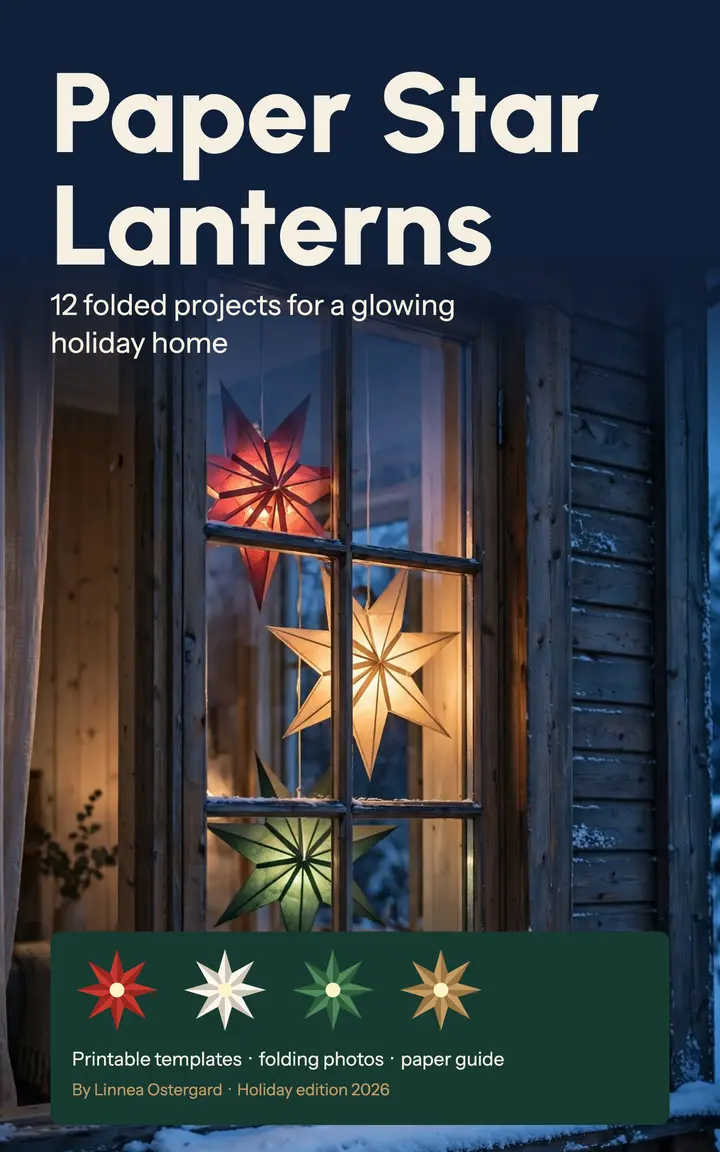 Paper star lanterns holiday craft eBook template