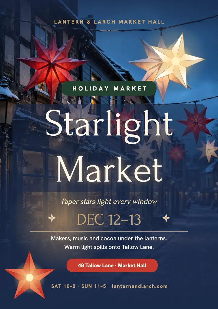 Starlight Market lantern flyer template