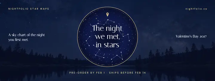 Nightfolio Star Maps Valentine pre-order cover template