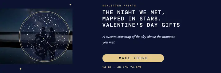Valentine's star map gift header, keepsake: valentine's star map header template